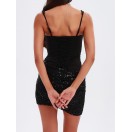 (ÖN SİPARİŞ)  NOİR KORSE ÜSTLÜ PAYET ETEKLİ ELBİSE