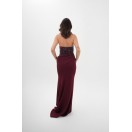 AMOURA PAYET İŞLEMELİ HALTER YAKA ABİYE ELBİSE 