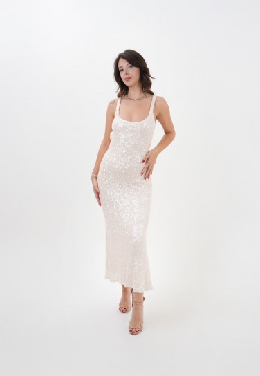 PEARLY PAYET İŞLEMELİ SIRT DEKOLTELİ MAXI ABİYE ELBİSE