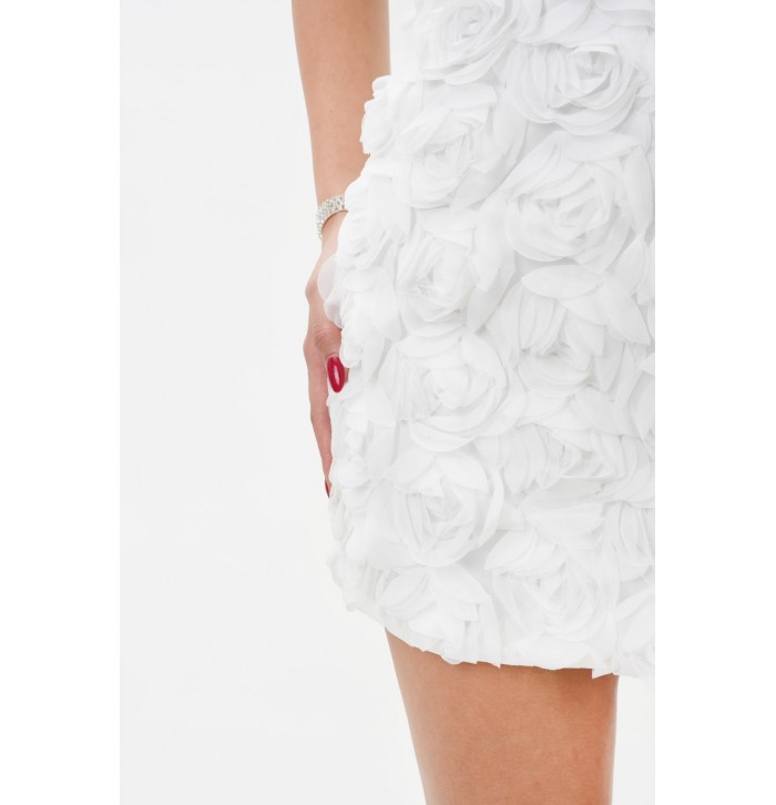 Bloom Çiçek Aplikeli Korsajlı Mini Elbise